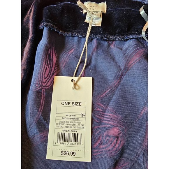 NEW A New Day short sleeve velvet and sheer navy blue kimono type top.  Size OSF - Picture 5 of 6